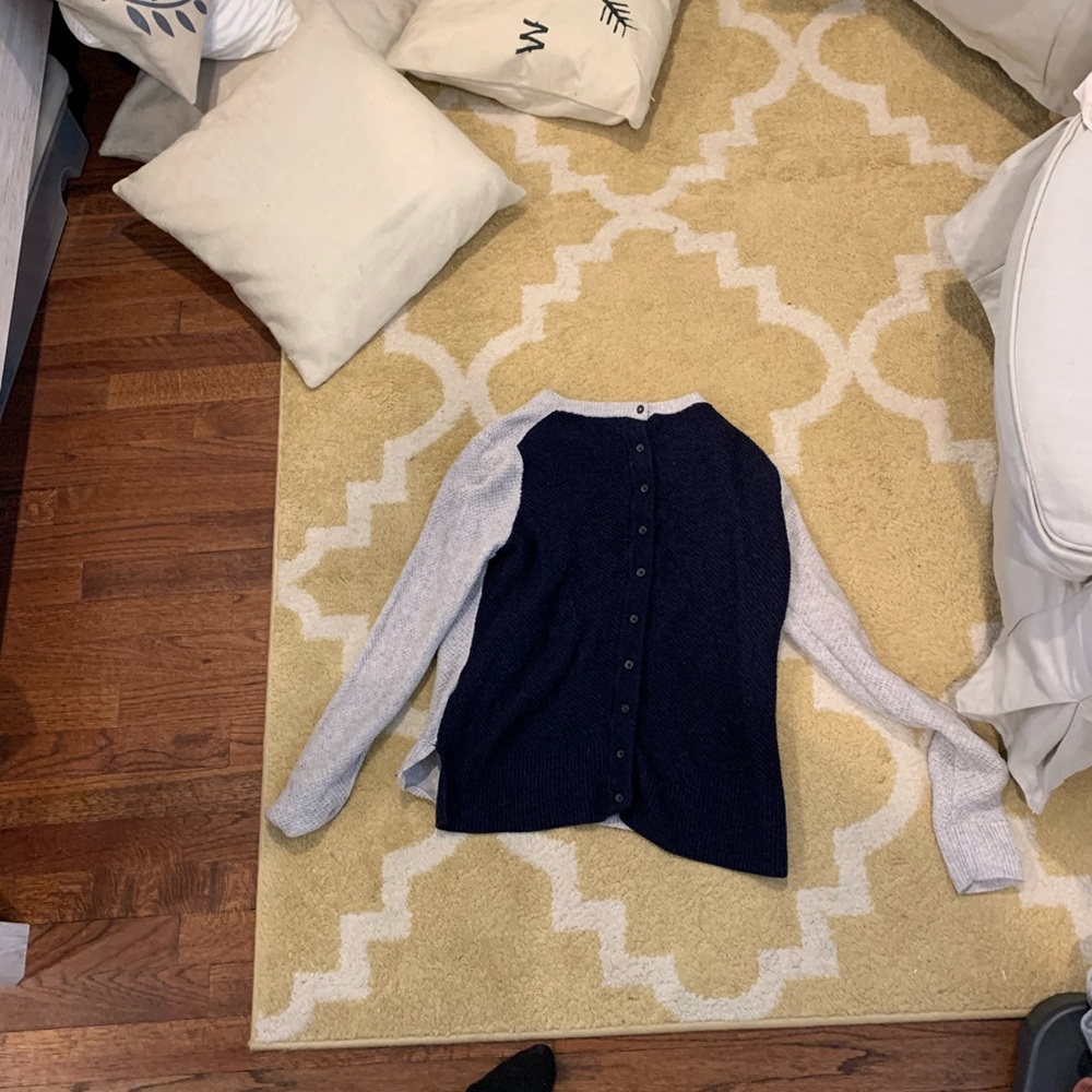 Madewell gray and blue sweater